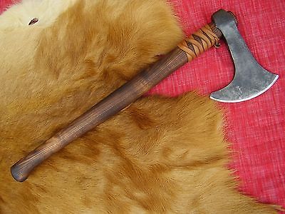 Hand Forged Viking Axe & Steel Axe Ragnar Style Bearded Viking Tomahawk Axe with Leather Sheath 