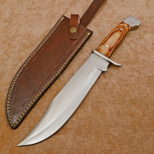 Hand Made D2 Steel Full Tang 14-Inch Bowie Hunting Knife – Steel Guard