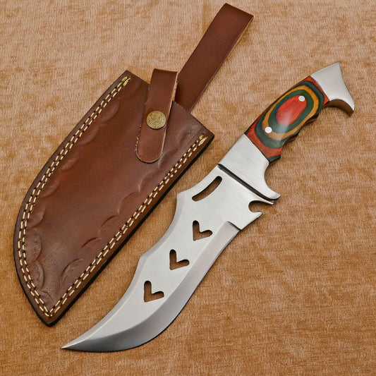 Hand Made D2 Steel Full Tang 14-Inch Bowie Hunting Knife – Steel Guard