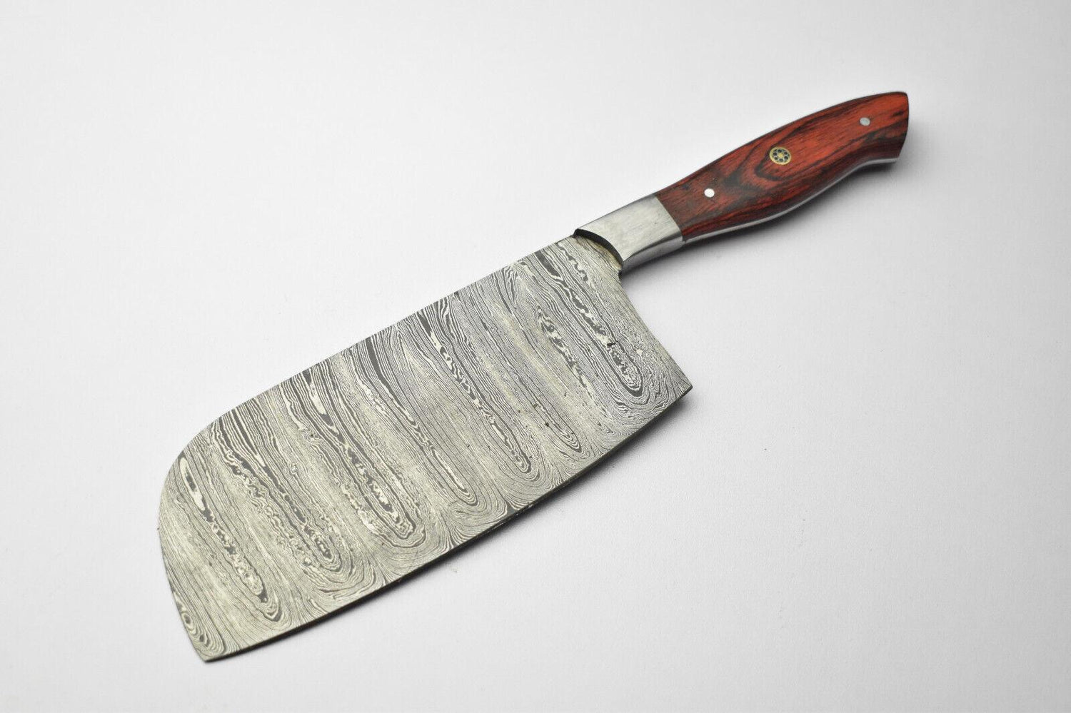 Hand Made Damascus Steel Blade Chef Kitchen Full Tang Chopper Knife | Hard Wood