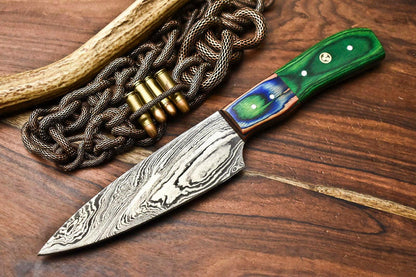 Hand Made Damascus Steel Chef Knife | Full Tang with Hard Wood Handle