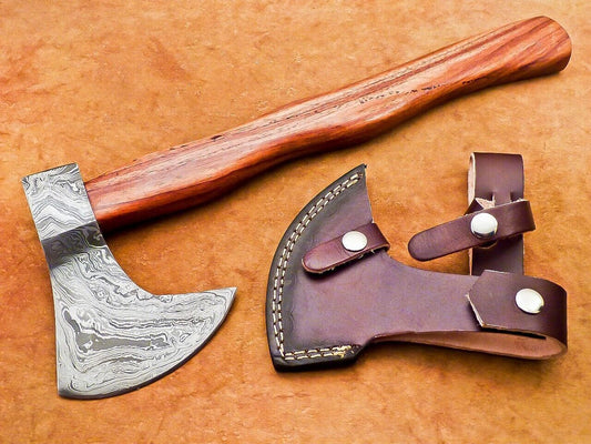 Handcrafted Damascus Steel Axe Unique Edition with Natural Wood Handle Damascus Axe for Sale