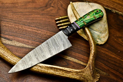 Handcrafted Damascus Steel Chef Knife  with Pakka Wood Handle Custom Chef Knife