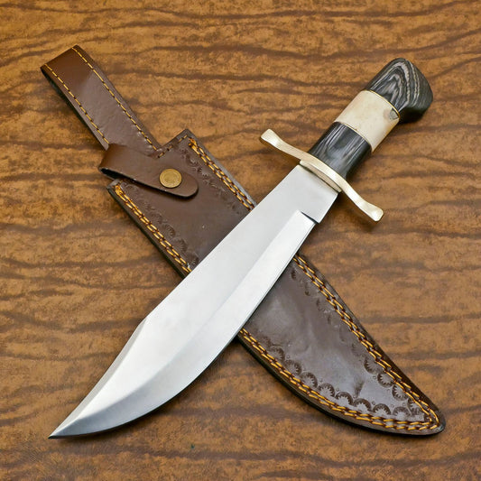 Handmade 12-Inch D2 Steel Clip Point Huge Bowie Hunting & Camping Knife