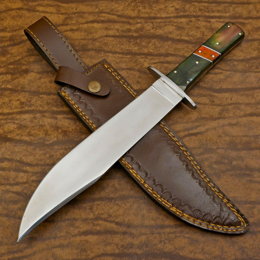 Handmade 12-Inch D2 Steel Full Tang Bowie Hunting, Sport & Camping Knife