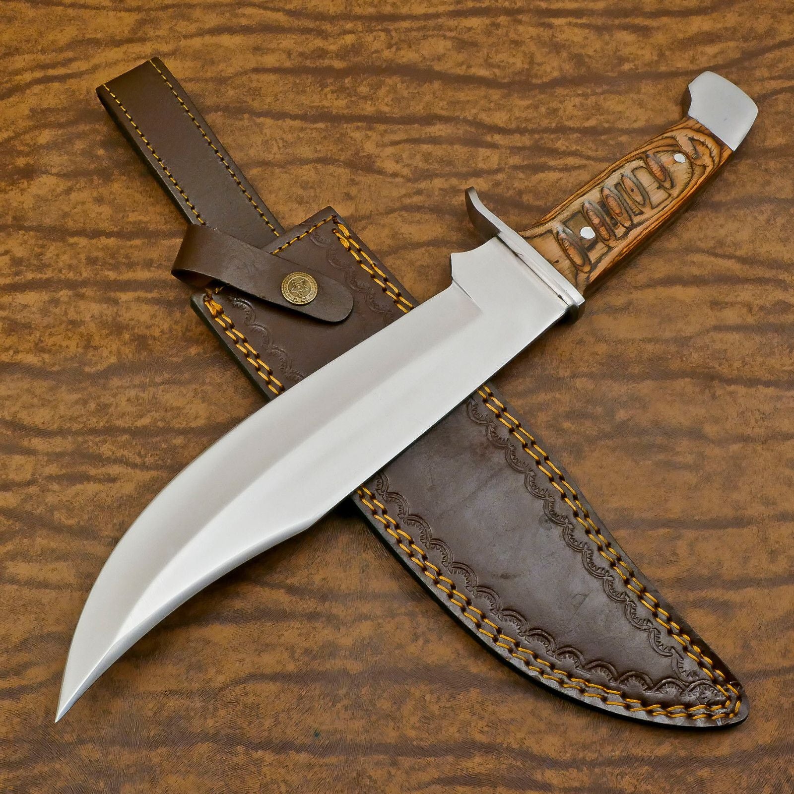 Handmade 12-Inch D2 Steel Full Tang Extra-Large Bowie Hunting & Camping Knife