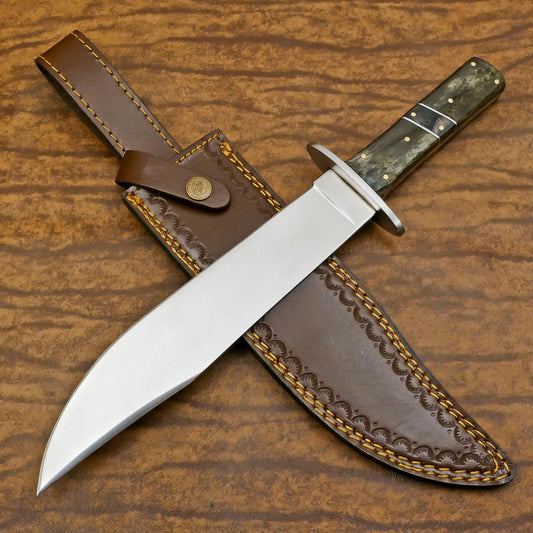 Handmade 12-Inch D2 Steel Full Tang Giant Bowie Hunting & Camping Knife