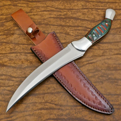 Handmade 12" D2 Steel Full Tang Bowie Knife Hunting Knife With Wood Handle