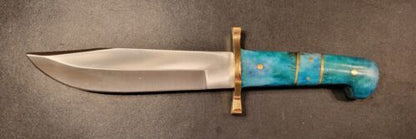 Handmade 12" D2 Tool Steel Hunting Bowie Knife with Camel Bone Handle and Sheath