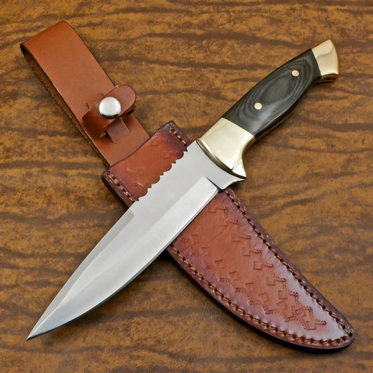 Handmade 12 Inch D2 Steel Full Tang Bowie Hunting Camping Knife