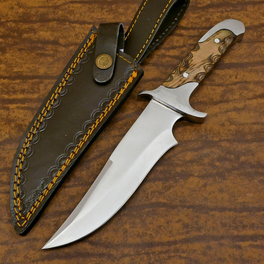 Handmade 12 Inch D2 Steel Full Tang Bowie Hunting Sport Knife – Heavy-Duty Outdoor Blade