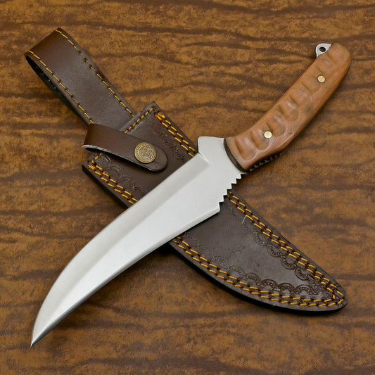 Handmade 13" Custom Bowie Knife D2 Steel Full Tang Bowie Knife With Wood Handle