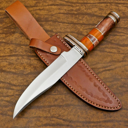 Custom Handmade 13" D2 Steel Bowie Knife Full Tang Hunting Knife With Sheath
