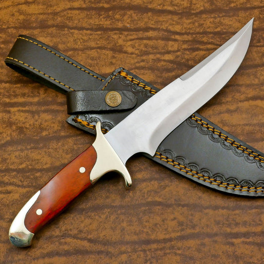 Handmade 13" D2 Steel Full Tang Bowie Knife Custom Bowie Knife With Wood Handle