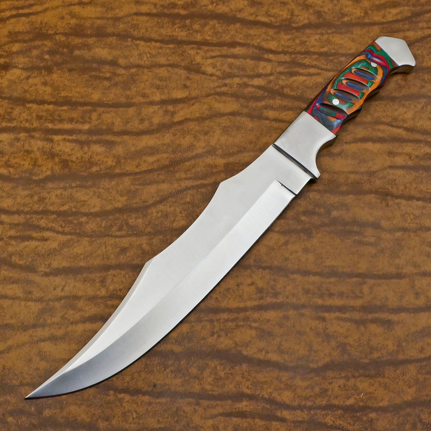 Handmade 13" D2 Steel Full Tang Bowie Knife Best Hunting Knife With Pakkawood Handle