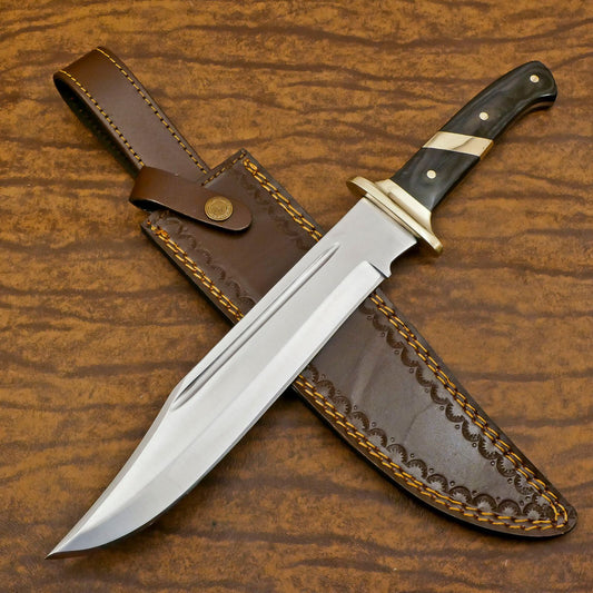 Handmade 13" D2 Steel Full Tang Bowie Knife With Wood Handle Best Bowie Knife