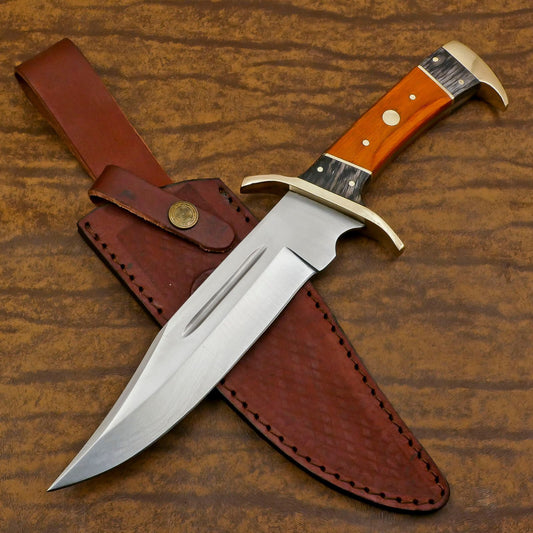 Handmade 14" D2 Steel Bowie Knife Full Tang Bowie Knife With Pakkawood Handle