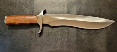 Handmade 17 Inch D2 Steel Hunting Bowie Jungle Knife – Wood Handle with Leather Sheath