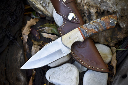 Handmade AUS-8 Steel Skinner Knife | Micarta Handle | Rare Collectible