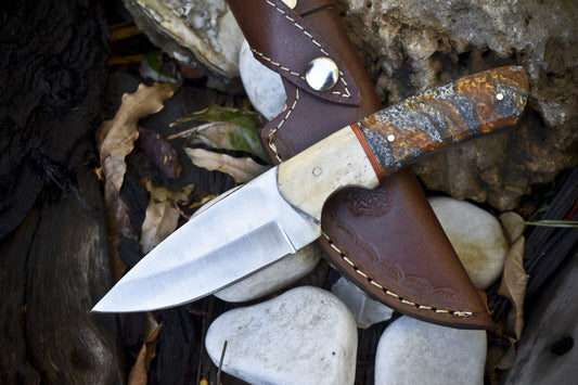 Handmade AUS-8 Steel Skinner Knife | Micarta Handle | Rare Collectible