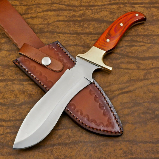 Handmade Best Bowie Knife D2 Steel Full Tang Bowie Knife With Wood Handle
