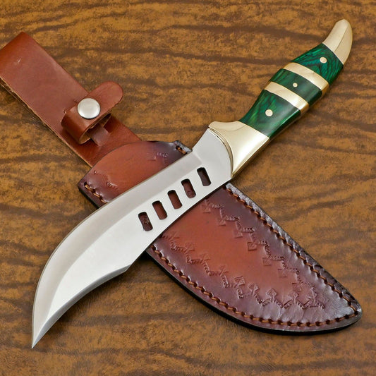 Handmade  Best Hunting Knife D2 Steel Full Tang Bowie Knife 13" With Wood Handle