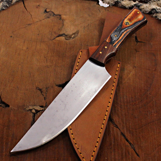 Handmade Carbon Steel Chef Knife Fillet Kitchen Knife with  Wood Handle Kitchen knife