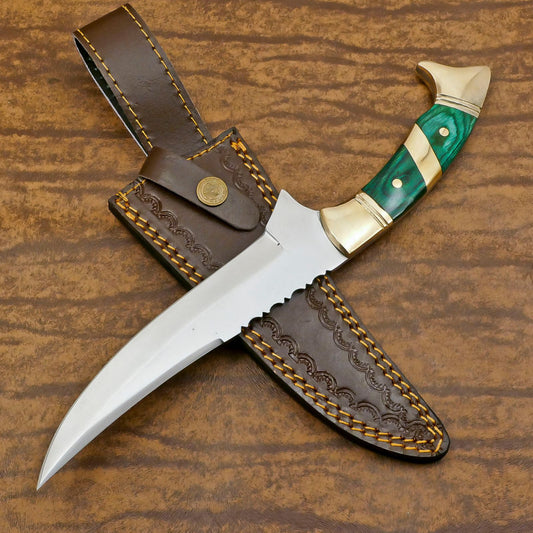 Handmade  Custom Bowie Knife D2 Steel Full Tang Bowie Knife With Wood Handle