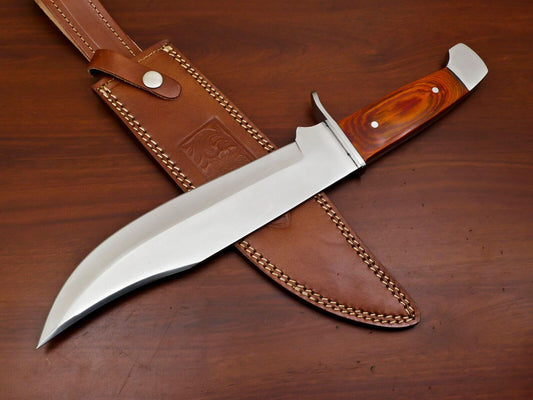 Handmade D2 Full Tang Bowie Knife 12" Hunting and Best Bowie Knife With Wood Handle