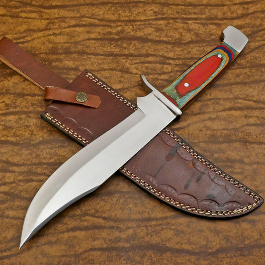 Handmade D2 Steel Full Tang Bowie Knife 13" Hunting Knife With Wood Handle