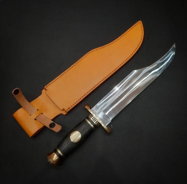  Handmade D2 High Polish Iron Mistress Bowie Knife Full Tang Tactical Bowie Knife with Leather Sheath 