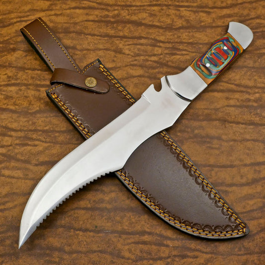 Handmade D2 Steel Best Bowie Knife Full Tang Bowie Knife With Wood Handle