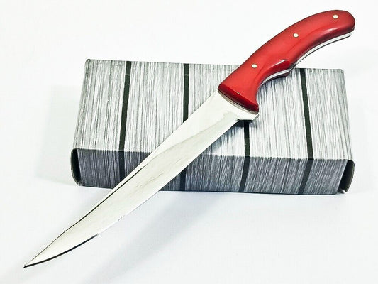 Handmade D2 Steel Best Fillet Knife Fish Fillet Knife Full Tang With Resin Handle & Sheath 