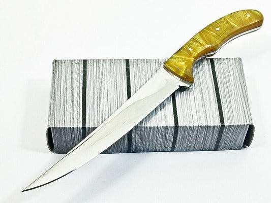 Handmade D2 Steel Blade Best Fillet Knife Custom Fillet Knife Full Tang Knife W/Sheath 