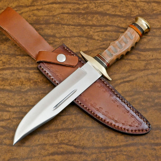 Custom Handmade 12 Inch D2 Steel Blade Hunting Bowie Camping Knife – Full Tang Outdoor Survival Knife