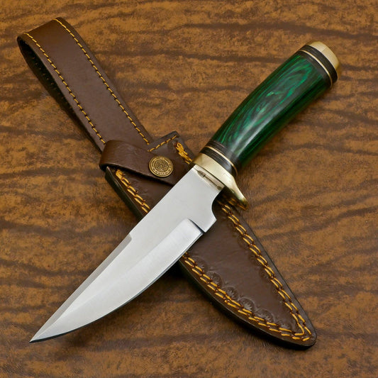Handmade D2 Steel Bowie Knife – 12-Inch Hunting & Outdoor Blade with Pakka Wood Handle