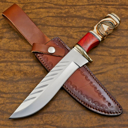 Handmade D2 Steel Bowie Knife 13" Full Tang Bowie Knife With Bone Handle