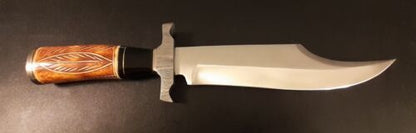 Handmade D2 Steel Bowie Knife with Camel Bone Handle – 16 Inch Full Tang Hunting Knife
