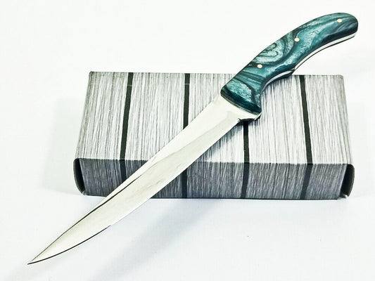 Handmade D2 Steel Fillet Knife Full Tang Camping Hunting Knife Best Fillet Knife W/Sheath