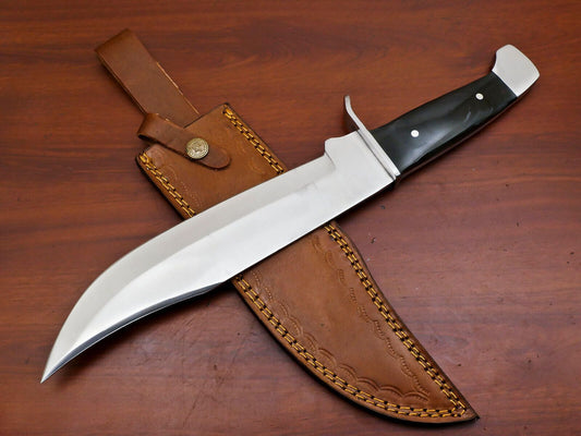 Handmade D2 Steel Full Tang Bowie Hunting Knife with Steel Guard – 12 Inch