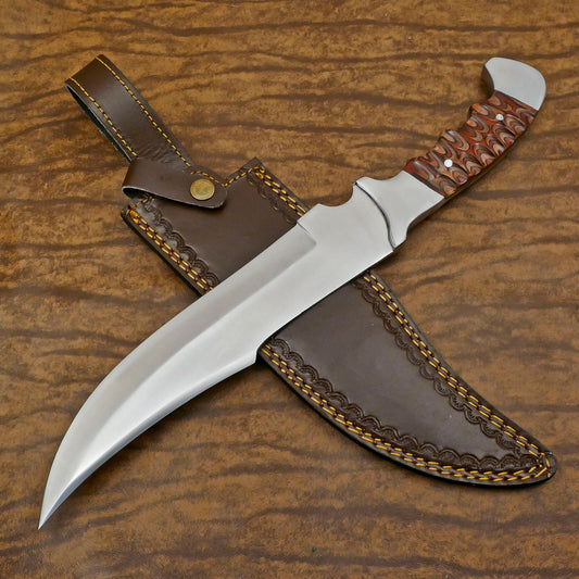 Handmade D2 Full Tang Bowie Knife 12" Hunting Knife with Pakka Wood Handle 