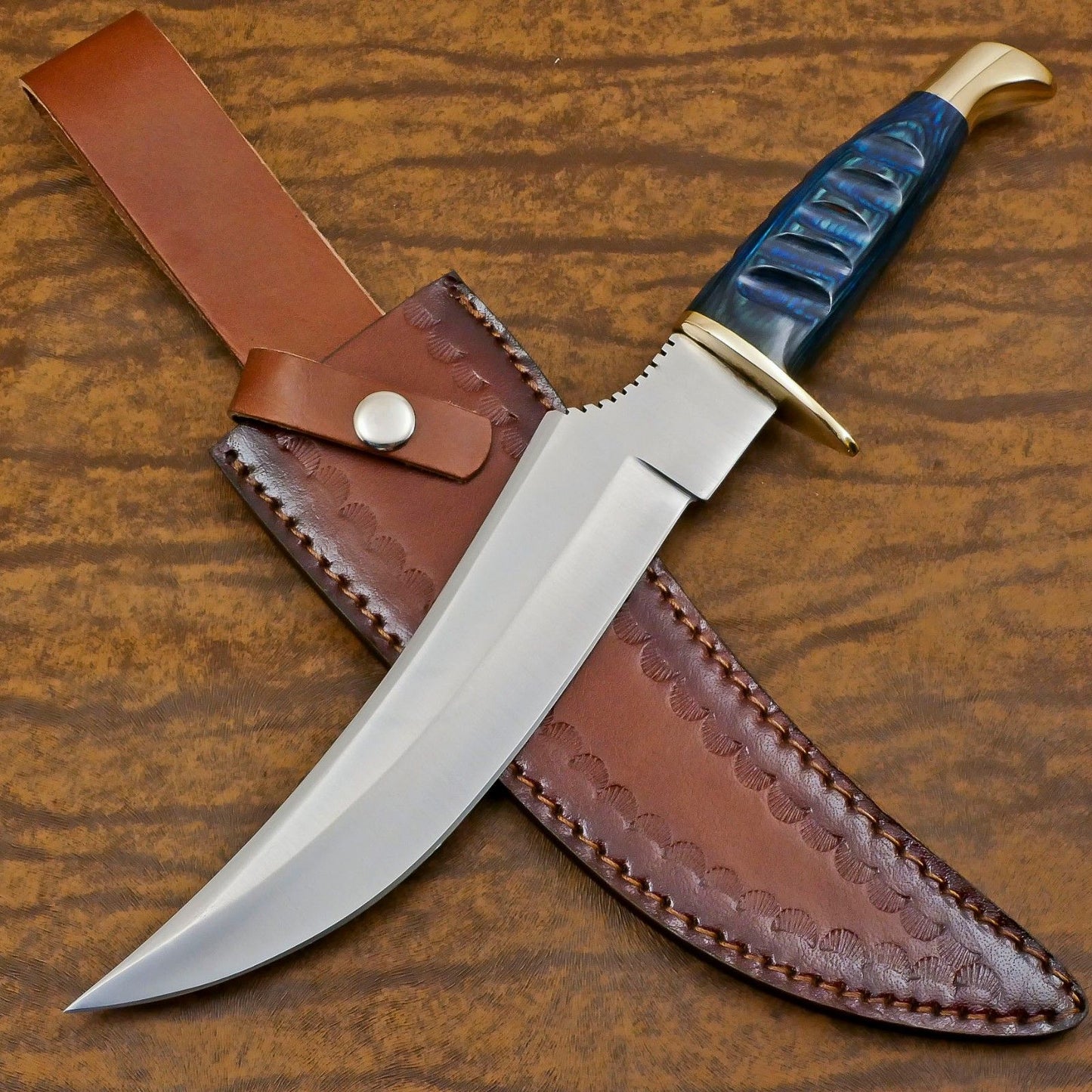 Custom Handmade D2 Steel Full Tang Bowie Knife 13" Best Bowie Knife With Wood Handle