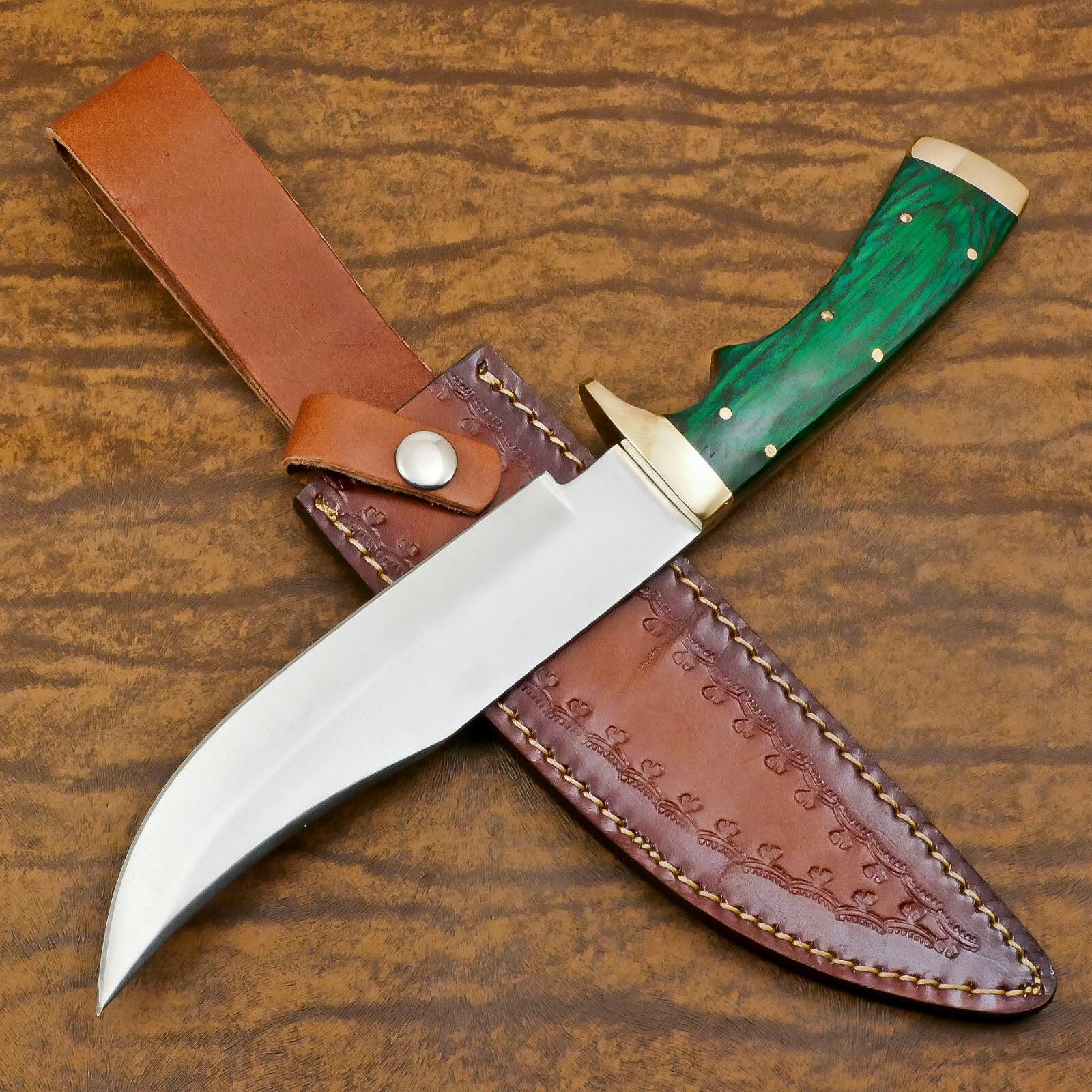 Handmade D2 Steel Full Tang Bowie Knife 13" Custom Bowie Knife With Wood Handle