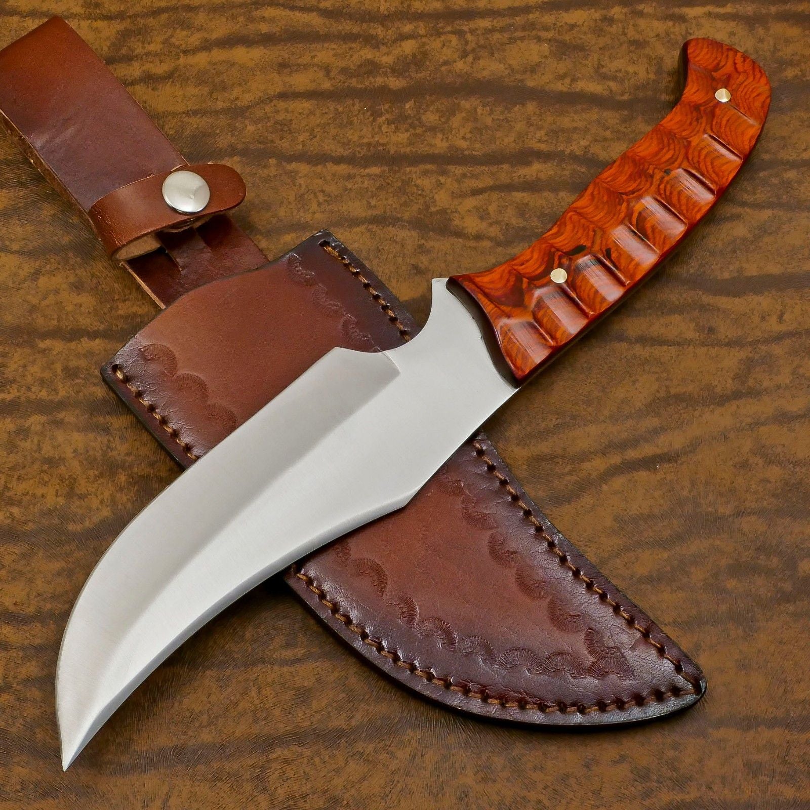 Handmade D2 Steel Full Tang Bowie Knife 13" Hunting Knife With Pakkawood Handle
