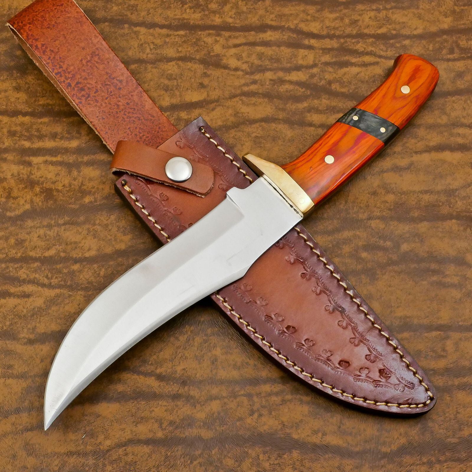 Handmade D2 Steel Full Tang Bowie Knife 13" Hunting Knife With Wood Handle