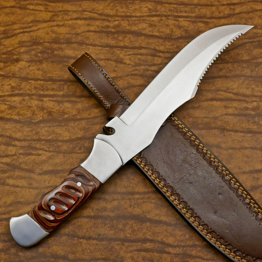 Handmade D2 Steel Full Tang Large Bowie Knife | 12" Hunting & Sport Blade