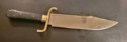 Handmade D2 Steel Hunting Bowie Knife with Coffin-Shaped Micarta Handle