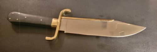 Handmade D2 Steel Hunting Bowie Knife with Coffin-Shaped Micarta Handle