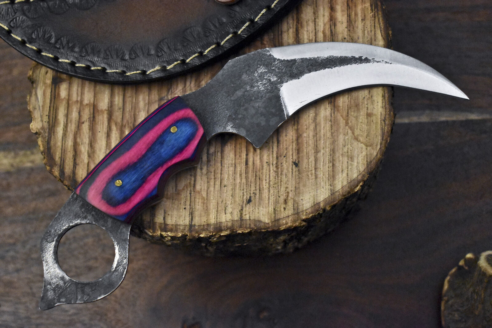 Handmade D2 Steel Karambit Knife Best Karambit Knife With Hard Wood Handle 