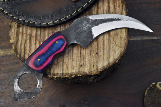 Handmade D2 Steel Karambit Knife Best Karambit Knife With Hard Wood Handle 